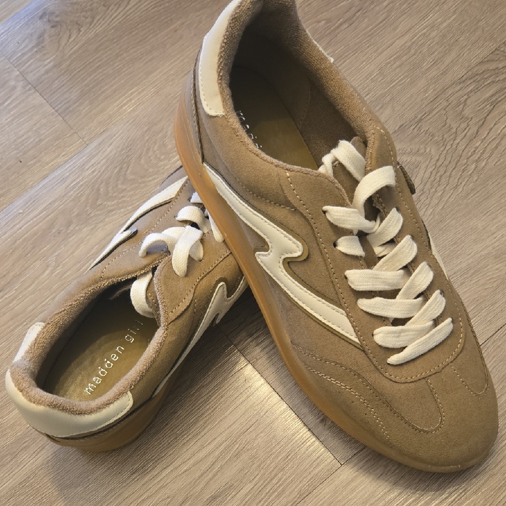 Madden GirlTan and Cream Sneakers